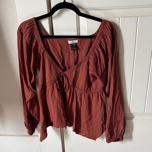 Wild Moss Women's Rust Long Sleeve Top